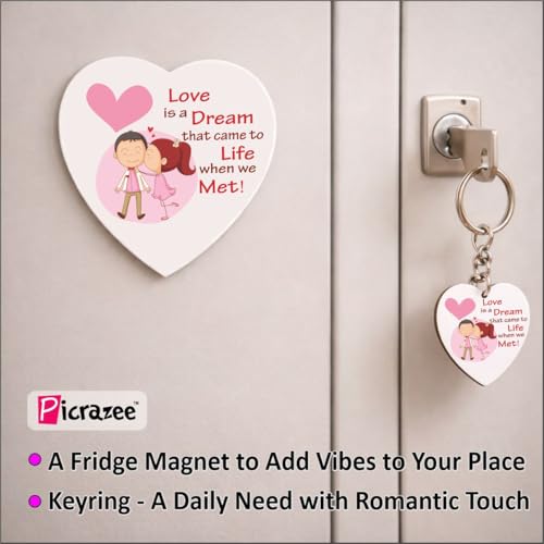 Image of PICRAZEE Romantic Gift Combo (Mug, Heart Pendant, Teddy with Rose, G-Card, Magnet, K-Ring) Love Gift for Girlfriend, Boyfriend, Husband, Wife