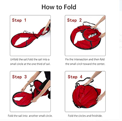 Karibou 42 Inches Downwind Wind Sail Kit Kayak Wind Sail Kayak Paddle Board Accessories,Easy Setup & Deploys Quickly,Compact & Portable,Red #TOP5