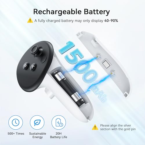 Image of AMVR RGB Charging Dock Compatible with Meta Quest 3 /Quest 3S Accessories, 30W Fast Charging Station with USB-C Power Hub, 2 Rechargeable Controllers Batteries (RGB Charging Dock)