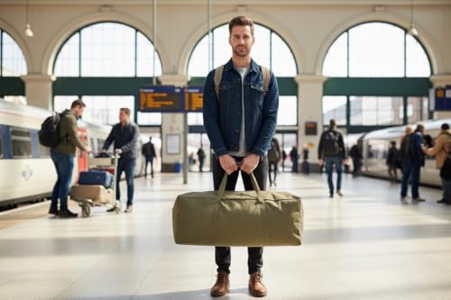 Image of DoYiKe Extra Large Canvas Duffle Bag for Travel Heavy Duty Military Duffel