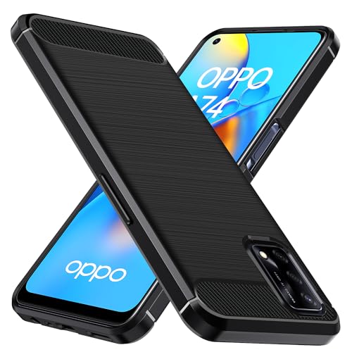 ivoler Silikon Hülle für Oppo A54 5G / A74 5G (Nicht für Oppo A74 4G), [Militärischer Schutz] Stoßfest Handyhülle, Dünne Weiche Flexible TPU Kratzfest Schutzhülle Anti-Fingerabdruck Hülle, Schwarz