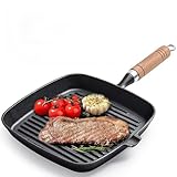 JSY Sun Grill Pan, 8.6 inch Cast Iron Grill Pans for Stove...