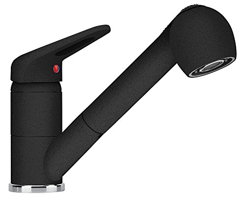 Preisvergleich Produktbild Franke Novara Plus Chrom-Onyx Niederdruckarmatur mit Schlauchbrause