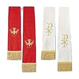 Jacquard Reversible Clergy Stoles (Red/White)