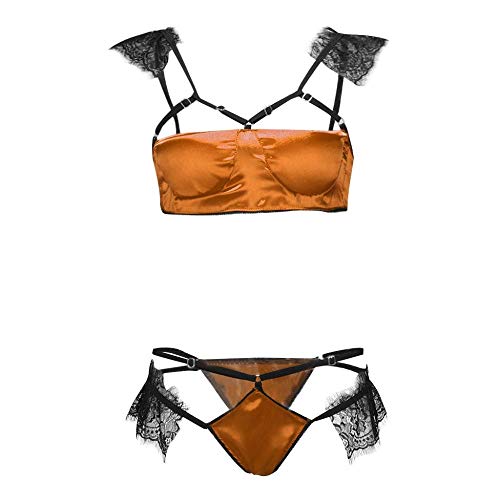 Ensemble de lingerie érotique en dentelle noire raffinée pour vêtement de nuit premium