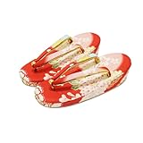 七五三 草履 女の子 草履 地模様お任せ 七歳 (赤色) 21.0センチ