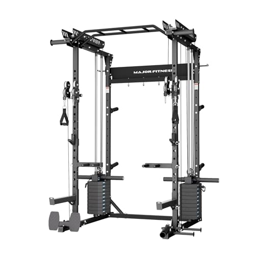 Major Fitness Drone MAX Power Rack with Weight Stacks All-in-One Home Gym 2500LB Capacity Dual LAT Pull-Down & Cable Crossover Heavy-Duty Full-Body Workout Power Cage