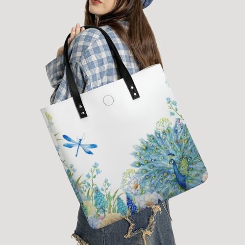 Sac à main libellule paon grand format 39x39cm ultra polyvalent