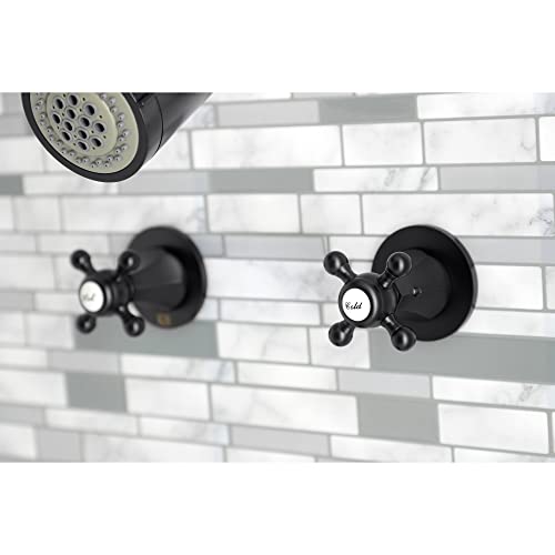 Grifo para bañera y ducha Kingston KBX8140BX, acabado negro mate, colección Metropolitan; con dos mangos; construcción de latón y ABS de grado técnico; cartucho sin empaques duradero miniatura 3