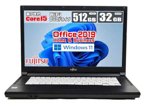 �y�����ςݕi�z �x�m�� FMV LIFEBOOK A577 / ��7���� Core i5 7200U / SSD 512GB / ������ 32GB / MS Office 2019 / Windows 11 / Wi-Fi/HD 15.6�C���` / DVD