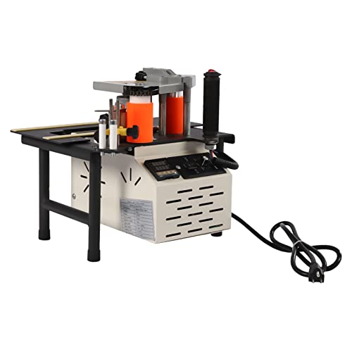 EurHomePlus Woodworking Edge Bander Portable Edge Banding Machine 900W 110V, PVC/ABS Double Glue Machine, Adjustable Banding Height & Speed, Curve Straight Banding Machine With Temperature Control