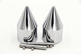 HTTMT MT220-001- Chrome Spike Bar Ends Hand Grip Handlebar End Caps Compatible with Suzuki GSXR 750 1996-2013