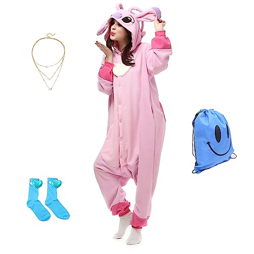 Skmanthn Disfraz unisex para adultos, pijamas de fiesta para mujeres, cosplay, ropa de dormir, regalos, disfraz de Navidad, Rosa., L