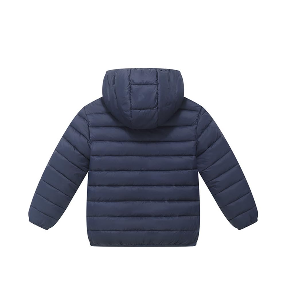 Chaqueta acolchada ligera unisex para niños, abrigo de burbujas plegable con bolsillos con cremallera, con capucha, para adolescentes de 9 a 16 años