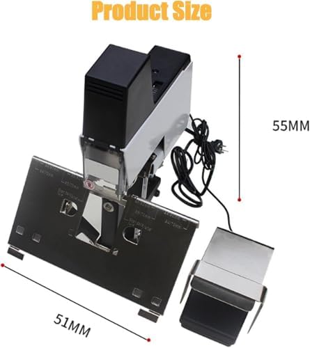 Electric Stapler, Flat Saddle Binder Stitcher Equipped With1~9 Levels Binding Pressure Knob, Foot Pedal Switch, Binding Thickness 30 Sheets, 100 Mm Nailing Depth for
