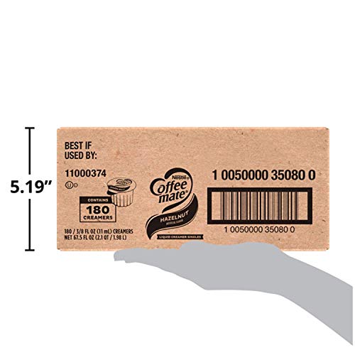 Nestle Coffee mate Coffee Creamer, Hazelnut, Liquid Creamer Singles, Box of 180 Singles