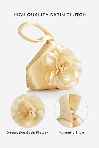 Image of BABEYOND Clutch Purses for Women - Evening Bags Flower Satin Handbag Classy Wristlet Purse for Party Daily Wedding