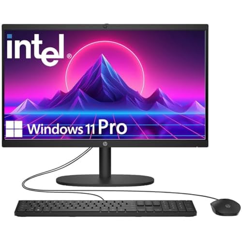 HP 2025 22″ FHD All-in-One Desktop Computer • The New Version for Everyday Use • Latest 13th Gen Intel Quad-Core CPU • 8GB DDR5 • 128GB Storage • HDMI • Type-C • Wi-Fi • HD Webcam • Win11 Pro • Black