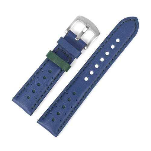 Bracelet de montre en cuir respirant et imperméable Mengkg 22mm pour homme