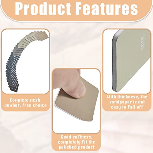15 Stück 5 x 5 x 0,35 cm Schleifpads Micro Gitter Gepolstert Schleifpads Polieren Weich Mess Stift Schleifen Kit von 320 bis 12000 Grütze Doppelseitig zum Schleifen von Kunststoff von Acryl