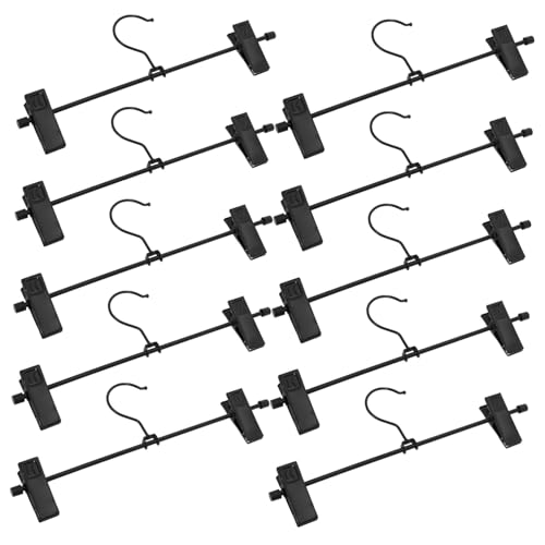 Unomor Sturdy Heavy-Duty Metal Pants Hangers Clips 10 Pcs for Organized Wardrobe