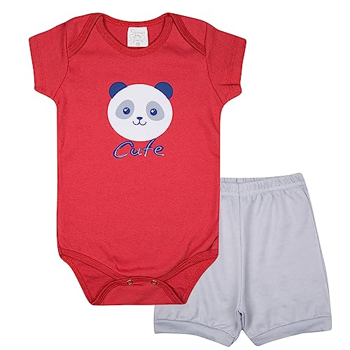 Kit Roupa De Bebe 6 Peças Body Manga Curta E Short Algodão Menino ou Menina (G, Menino)
