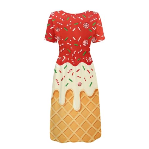 Image of Women's Summer Dresses Short Sleeve Formal Dresses with Pockets | Lightweight polyester fabric delivers cool airflow during hot summer outdoor activities