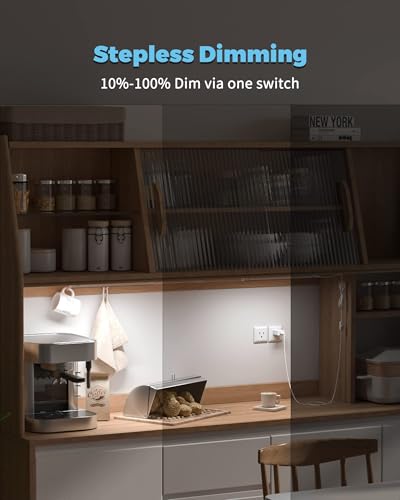 Image of ASOKO HOME Dimmable Wired Under Cabinet Lighting - 3 Pack of 12-Inch Warm White 3000K Linkable USB LED Lights for Kitchen, Desk, Sink, and Workbench