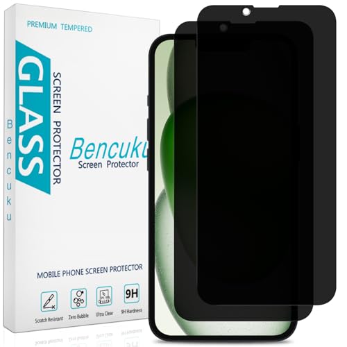 Bencuku (2 Pack Privacy Screen Protector Designed for iPhone 14 (6.1 Inch) Anti Spy Tempered Glass Anti Scratch Bubble Free