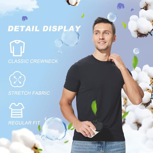 Mens Undershirts Moisture-Wicking T-Shirts 3 Pack Crewneck Basic Tees for Men3