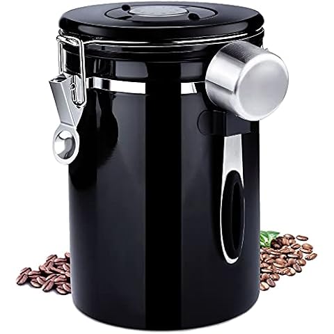 Frasheng Bote para Café Hermético de Acero Inoxidable 1.8L con Cuchara Cover