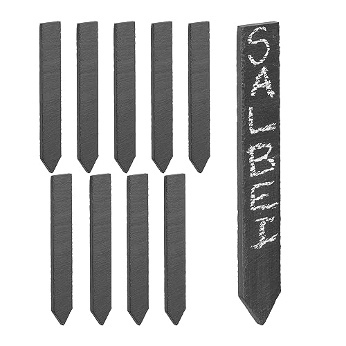 Relaxdays Pflanzenstecker 10er Set, Garten & Kräuterbeet, Pflanzenschilder zum Beschriften, 20x3 cm, Schiefer, anthrazit Relaxdays Pflanzenstecker 10er Set, Garten & Kräuterbeet, Pflanzenschilder zum Beschriften, 20x3 cm, Schiefer, anthrazit