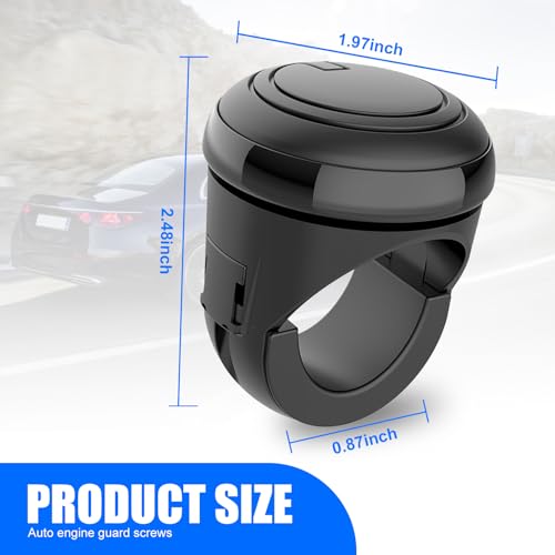 leediga 1 Pack Car Steering Wheel Booster, 360 Degree Assist Driving Ball, Universal Automobile Interior Replacement Accessories, for Most Cars, Trucks and Vans (Black) - Thumbnail 2