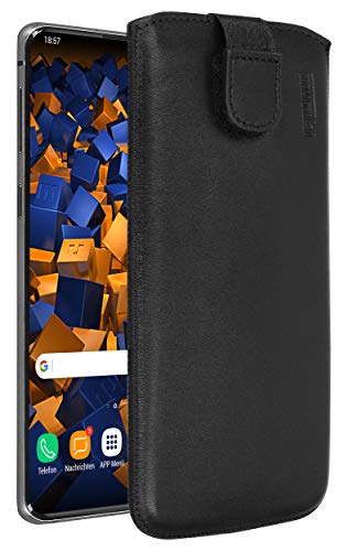 mumbi Echt Ledertasche kompatibel mit Samsung Galaxy S10 Hülle Leder Tasche Case Wallet, schwarz