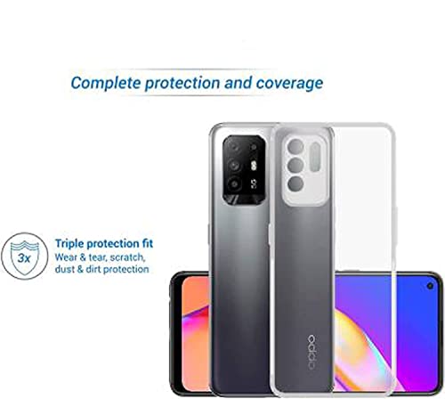 Image of Soft Flexible Silicone Back Cover Compatible with Oppo F19 Pro+ 5G, Transparent Case