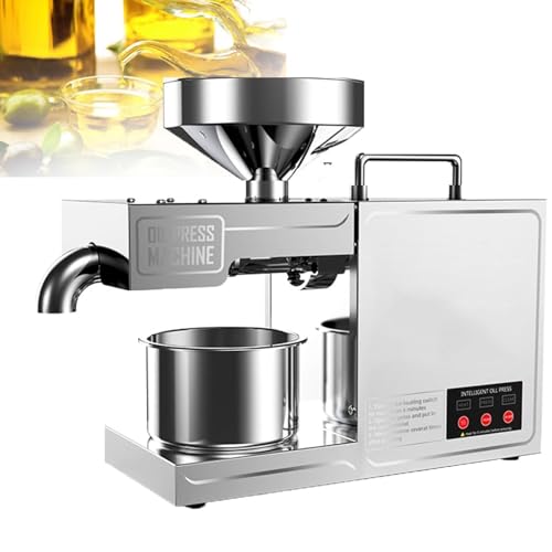 ZenSeFarin Pressa Olio Elettrico Frantoio Olive 820W Macchina per Spremere L'olio Temperatura Regolabile 0-300°C Automatica Frantoio Olio,Arachide,Semi Girasole,Semi tè,Semi Sesamo,Noccioli Noc
