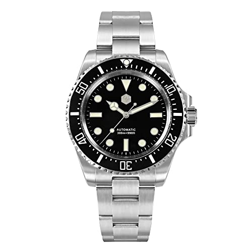 San Martin SN0111G Black Automatic Mechanical Men Diving Watches NH35 Luxury Business Stainless Steel Wristwatch (V 2)