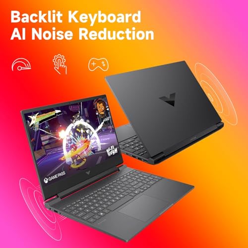 Image of HP Victus 15.6 inch FHD Gaming Laptop, AMD Ryzen 7 7445HS Processor, GeForce RTX 4050, 16GB RAM 512GB SSD, Backlit Keyboard, Bluetooth, Wi-Fi 6, Webcam, Windows 11 Home, Black