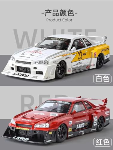Image of 1:24 Skyline GTR S15 Street Racing Vintage Retro Toy Car Diecast Metal Pull Back Car - 4 Openable Doors with Sound & Light | Luxury Toy Car & Gift for Kids 【Colors as Per Stock】