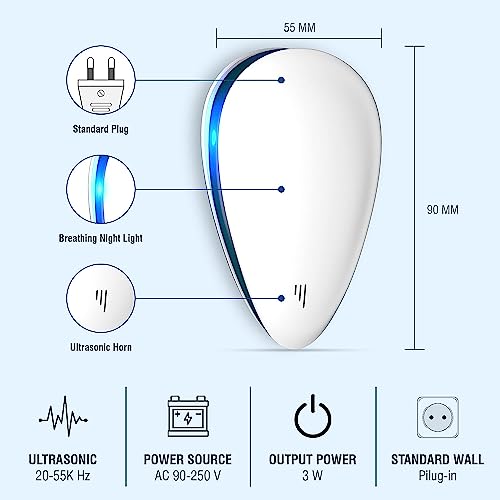 Image of Go Well Ultrasonic Electric Pest Repellent Machine to Repel Mosquito, Lizard, Rat, Cockroach, Home Pest for Reject Ants for Reject Insect Mosquito Killer (Pack of 1)