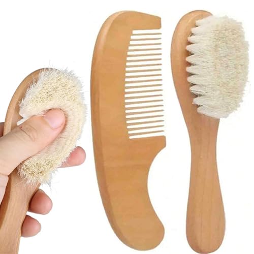 Evita tirones con el juego de cepillos de pelo para niños de madera suave 5