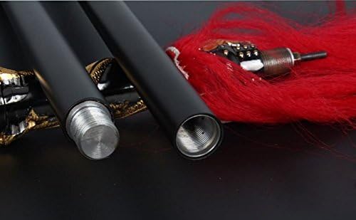 Dailinming Red Tasselled Spear, Stainless Steel Spearhead and Rod, 80 Inch, Includes Sheath