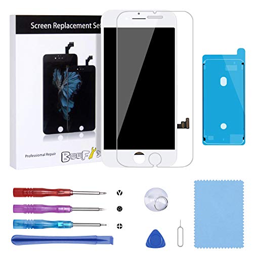 Beefix Schermo Compatibile con iPhone 7 Bianco