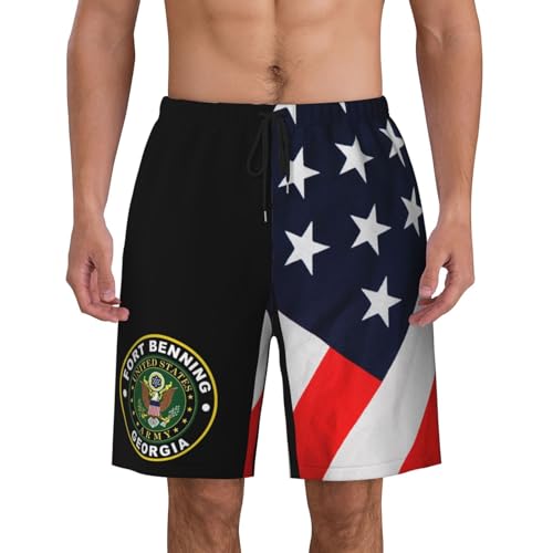 Army Fort Benning Army Base Georgia Mens Swim Trunks Quick Dry Board Shorts 7" - Hawaii Beach Swimwear4
