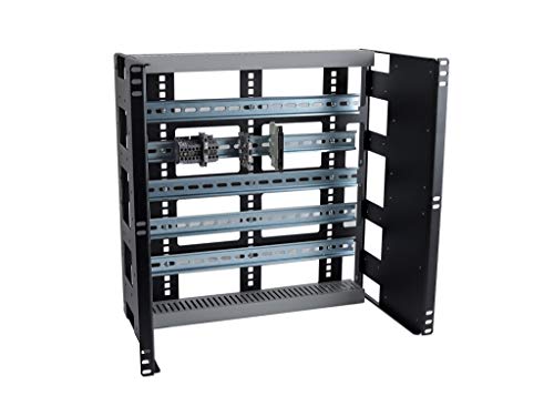 RCB1138BK15 10U Rackmount DIN Rail Panel for Industrial Standard EIA-310 19 inch 2-Post Relay Rack or 4-Post Server Rack