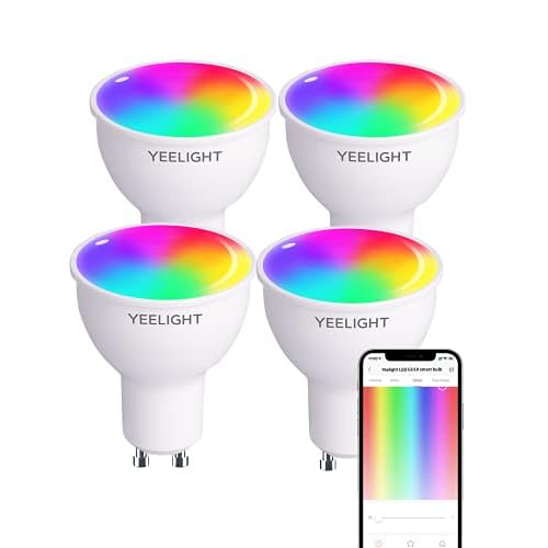 YEELIGHT GU10 Led, GU10 LED Dimmbar, Smart Glühbirne, Wlan Alexa Glühbirnen, LED GU10 Smart Lampe, Wifi LED Leuchtmittel, kompatibel mit MIJIA, Alexa, Google Assistant, Abläufe und Zeitpläne, 4 Stück