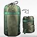 Lljsszr Compression Stuff Sack with Adjustable Straps, 18cm X 38cm, Sleeping Bag, Compression Bag for Hiking, Backpacking, Traveling, Green