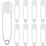 WILLBOND 8 Pcs Diaper Pins Safety 2.2 Inch Plastic Head Cloth Diaper Nappy Pins with Locking Closures...