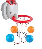 Hape Bath Time Basketball Elephant Pal - Bathtub Basketball Game for Kids, Suction Cup Hoop & 4 Floating Balls, Water Play Toy for Toddlers 18M+, Bath Toys for Boys & Girls