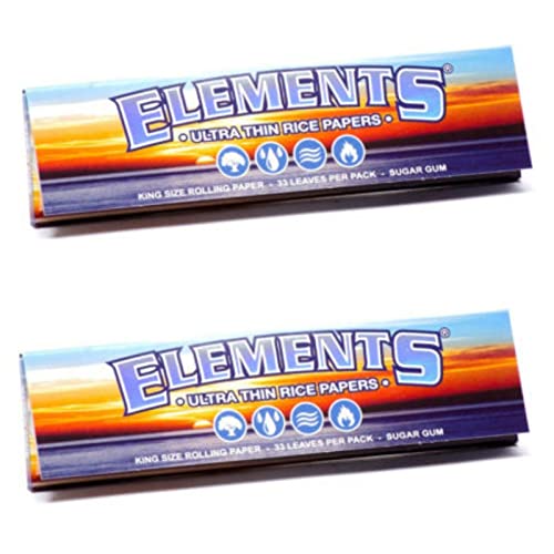 Element Ultra Thin King Size Slim Rice Smoking Paper - Pack of 2